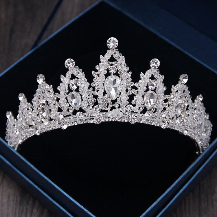 Diverse corone di cristallo color oro argento tiara sposa regina della moda per copricapo corona nuziale accessori per gioielli per capelli da sposa - Bridetobe.it