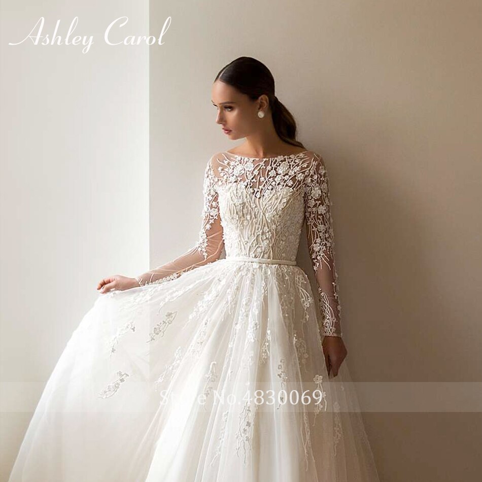 Eleganti abiti da sposa A-Line per le donne Beach Romantico Appliques di perline Abito da sposa principessa Vestidos De Novia - Bridetobe.it