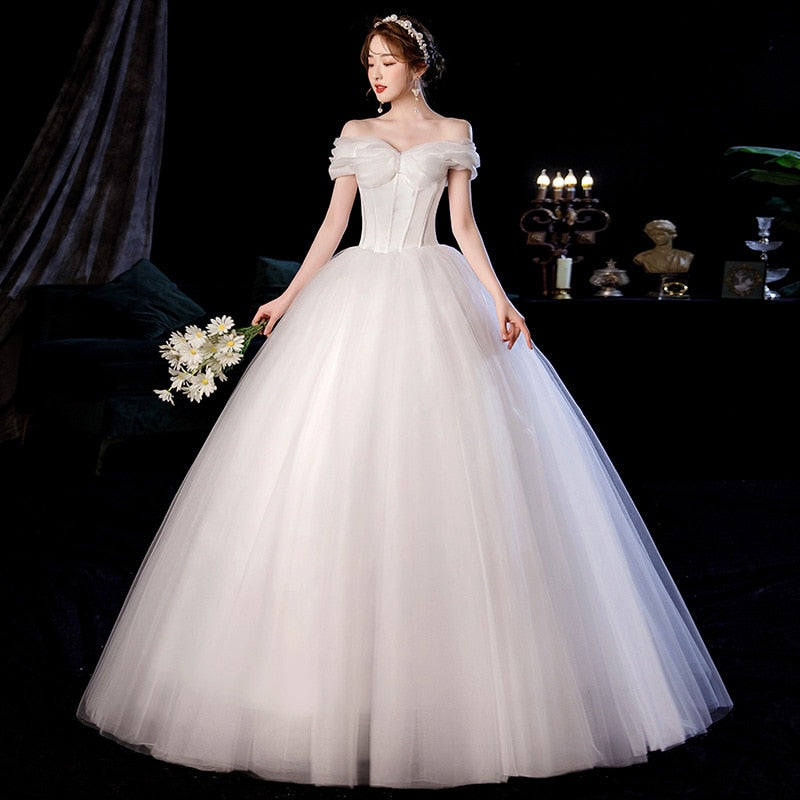 Plus Size Off The Shoulder Sweetheart Wedding Dress With Bow - Vestidos De Noiva 2023 Robe De Mariage