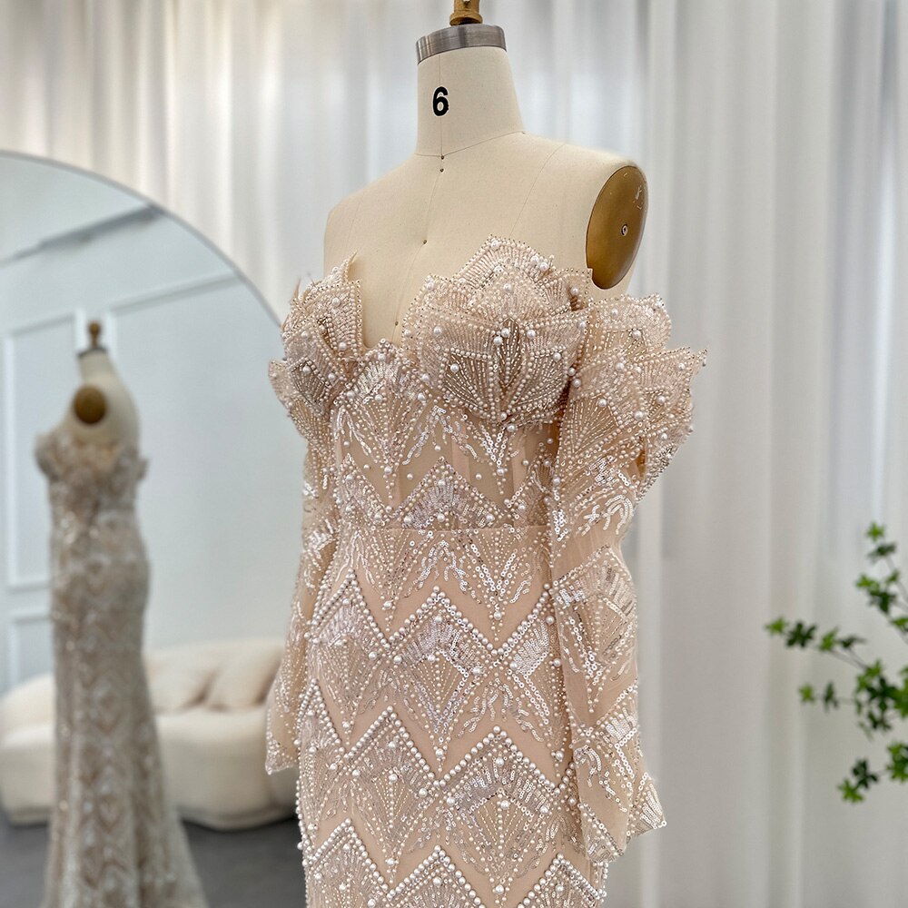 Abiti da Sera di Lusso Mermaid Off Shoulder a Dubai per Donne: Eleganti Vestiti Lunghi da Sposa e Prom 2023