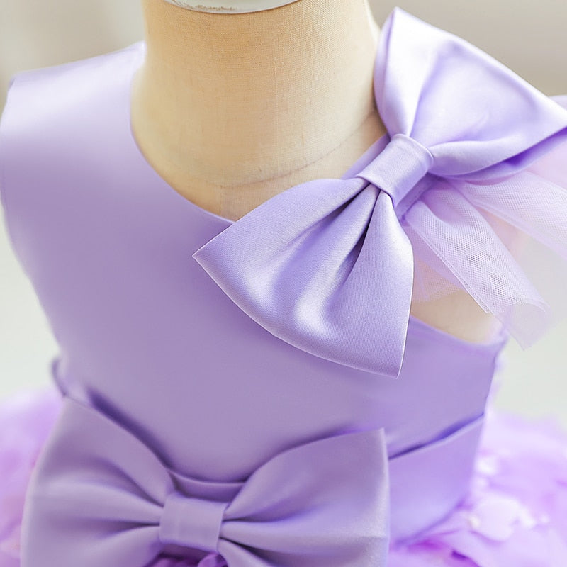 DovearkGirl's dress Little child's mesh gauze pommel skirt Dinner dress Sleeveless Princess skirt Purple M133 - Bridetobe.it