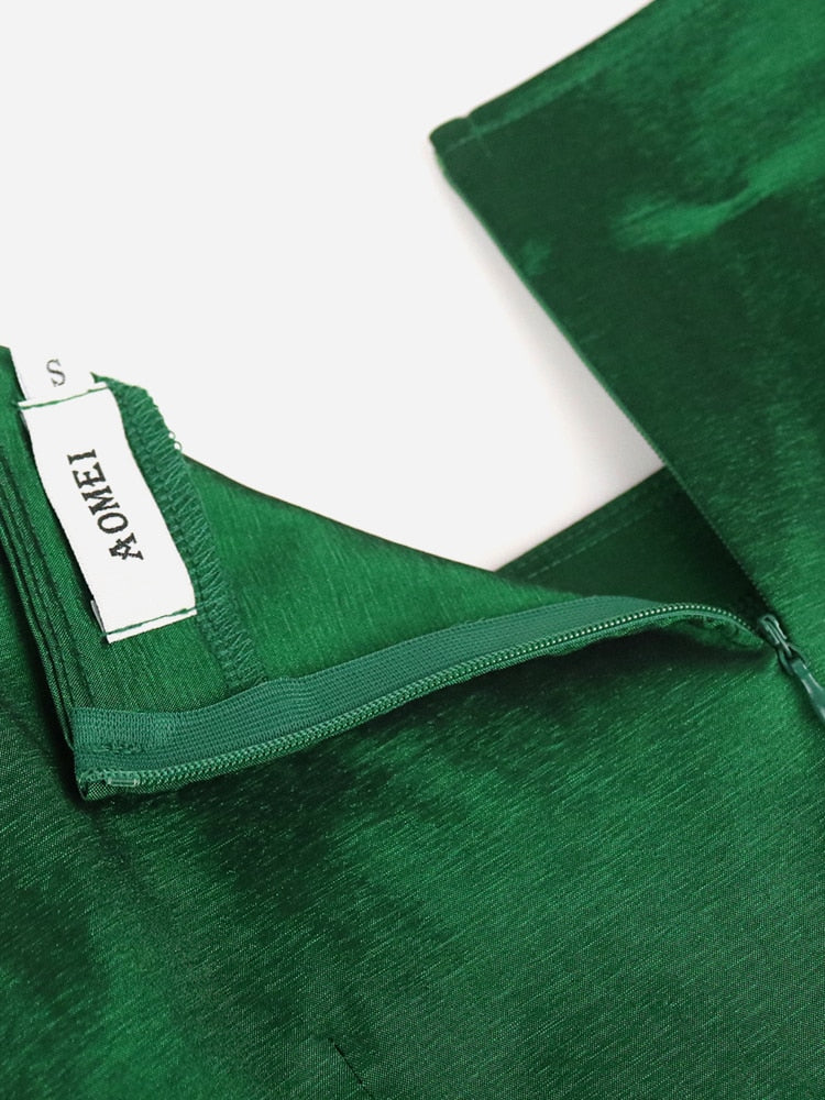 Abiti per damigella d'onore Festa da donna Elegante manica lunga Asimmetrico Ruffle Shimmer Midi Abito attillato Chic Cocktail da sera Abito da sera e compleanno - Bridetobe.it