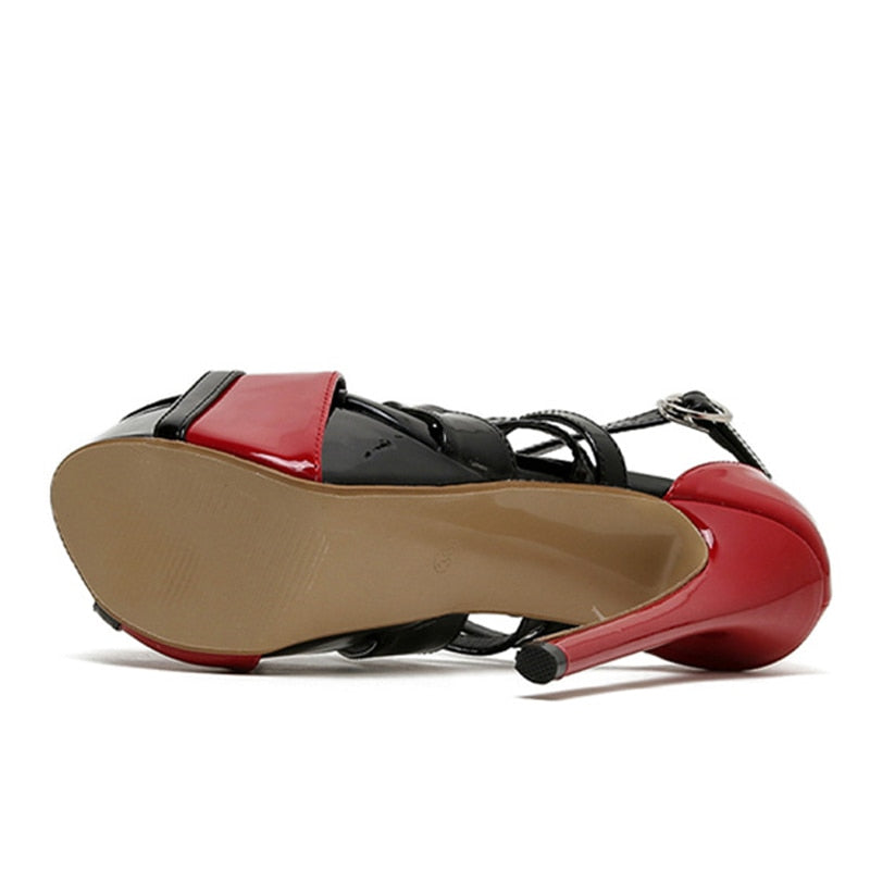 Sexy 16,5 cm tacchi alti estremi sandali da donna banchetti per matrimoni scarpe a spillo moda fibbia cinturino con plateau pompe - Bridetobe.it