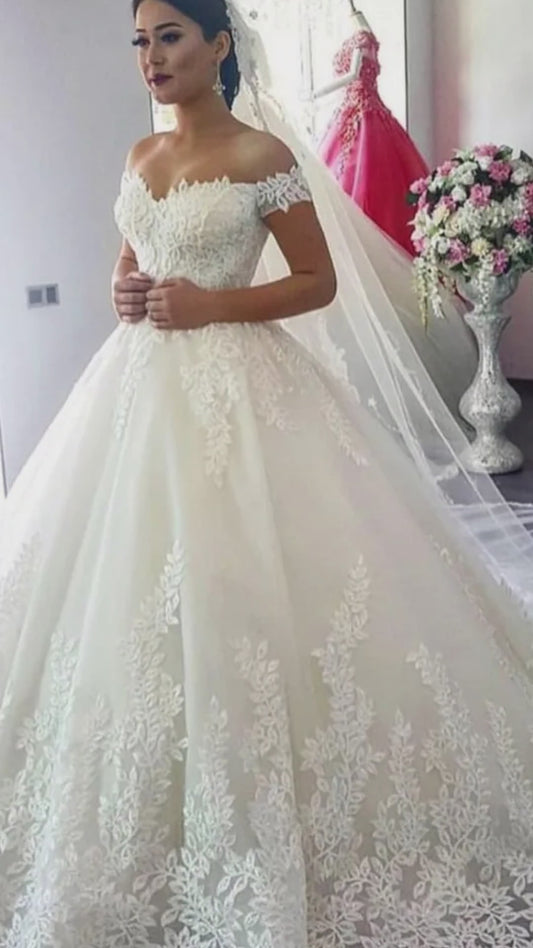Abito da sposa Vestido De Noiva 2023 in tulle con spalle scoperte