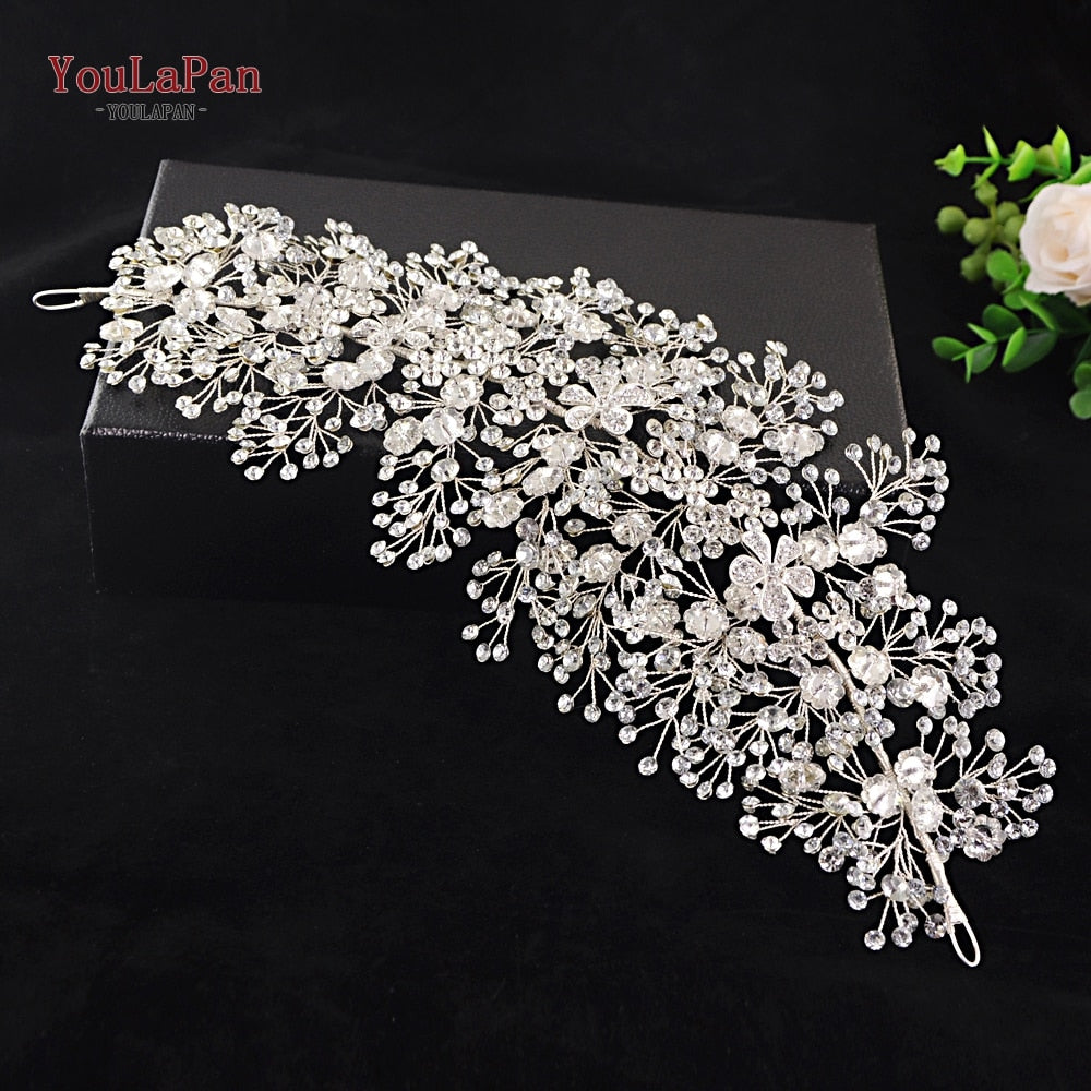 Accessori da sposa-Corona di Strass e Diademi in Strass per Concorso di Bellezza, Matrimonio e Accessori per Capelli da Sposa - Forma di  Fiori Fatta a Mano - Bridetobe.it