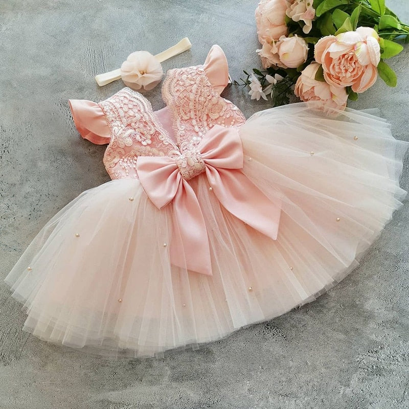 Vestiti estivi per bambina del 2023 con fiocco carino, vestito principessa per compleanno, matrimonio, festa e battesimo - Bridetobe.it