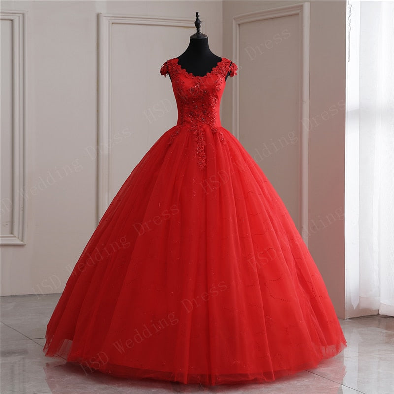 Abito da ballo senza maniche in pizzo, stile dolce principessa - Bridetobe.it