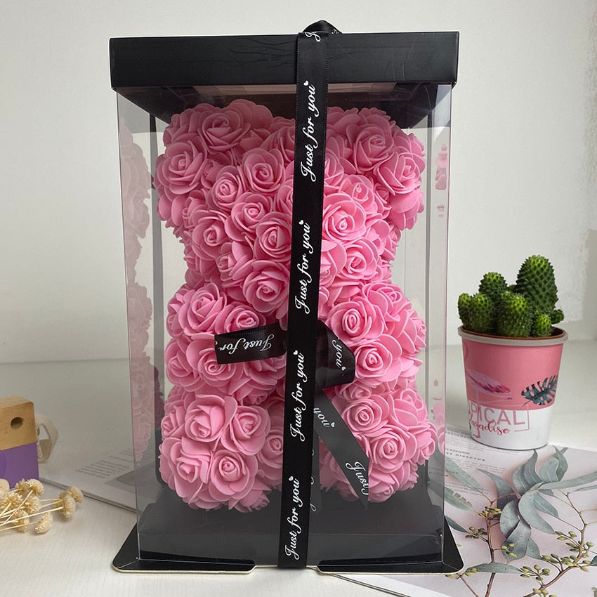 Orso di Rose Eterne Creativo per San Valentino, Natale e Matrimonio - Bridetobe.it