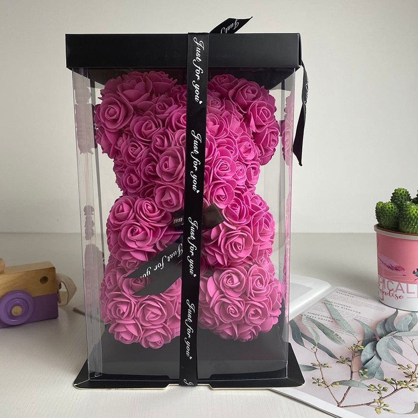 Orso di Rose Eterne Creativo per San Valentino, Natale e Matrimonio - Bridetobe.it