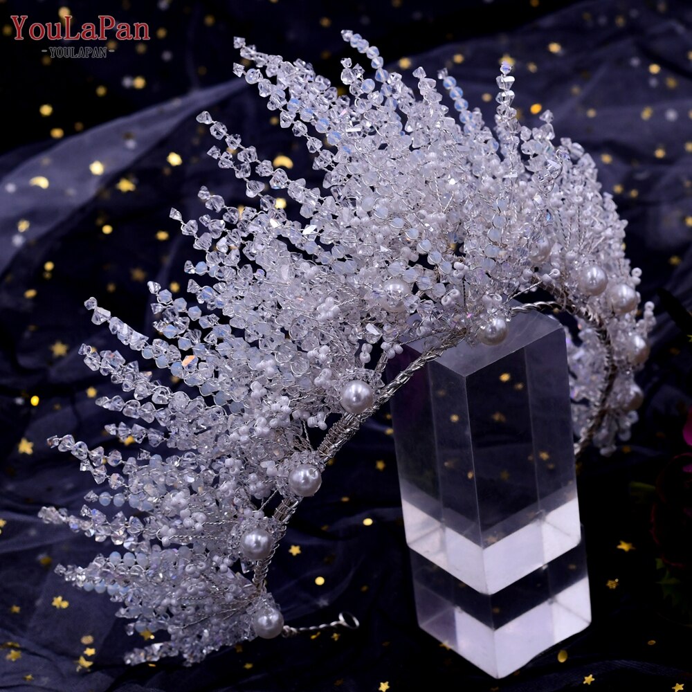 Fasce per capelli Corona da sposa di lusso fatti a mano con perle e cristalli - Bridetobe.it