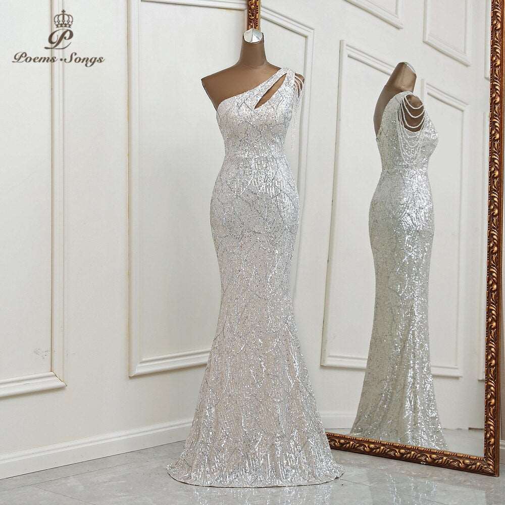 Abito da cerimonia da damigella elegante e sexy con una spalla scoperta - Bridetobe.it