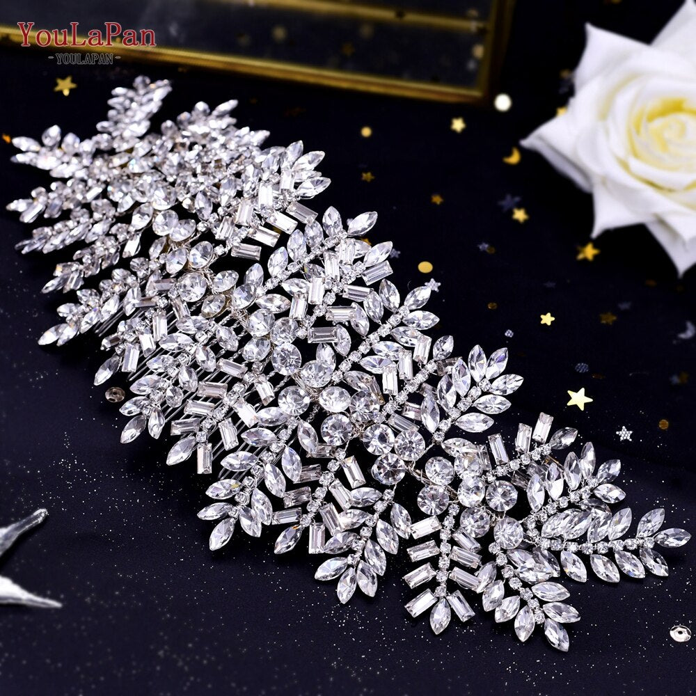 Accessori da sposa-Corona di Strass e Diademi in Strass per Concorso di Bellezza, Matrimonio e Accessori per Capelli da Sposa - Forma di  Fiori Fatta a Mano - Bridetobe.it