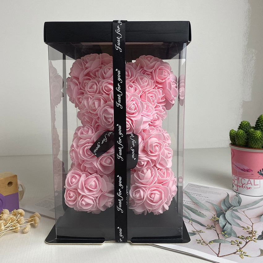 Orso di Rose Eterne Creativo per San Valentino, Natale e Matrimonio - Bridetobe.it
