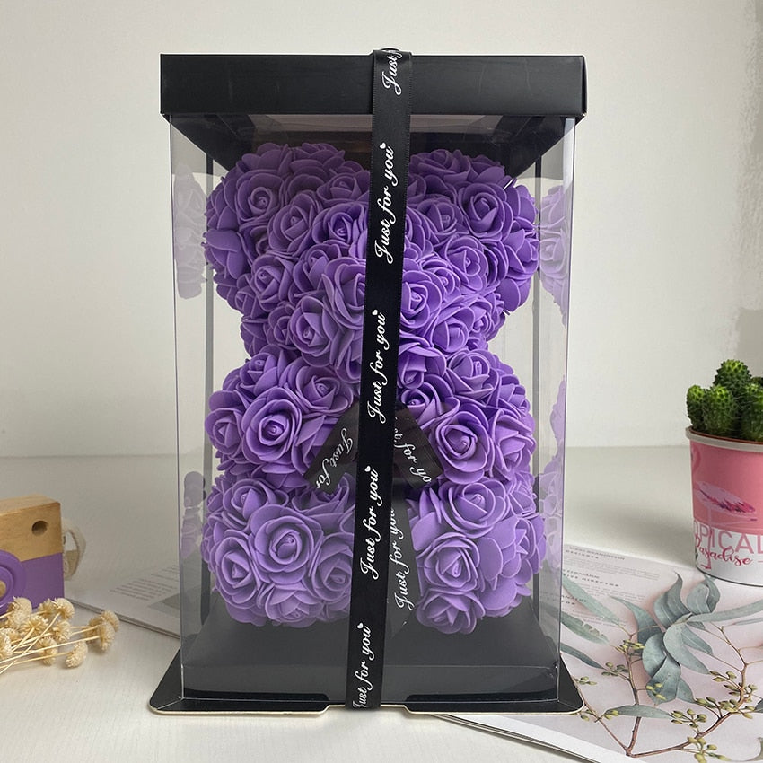 Orso di Rose Eterne Creativo per San Valentino, Natale e Matrimonio - Bridetobe.it
