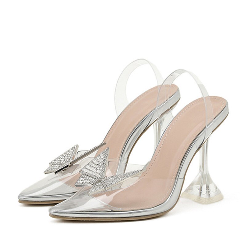Scarpe da sposa Le donne trasparenti della farfalla di cristallo di stile della stella pompano le scarpe nuziali dei talloni alti di estate delle scarpe della signora - Bridetobe.it