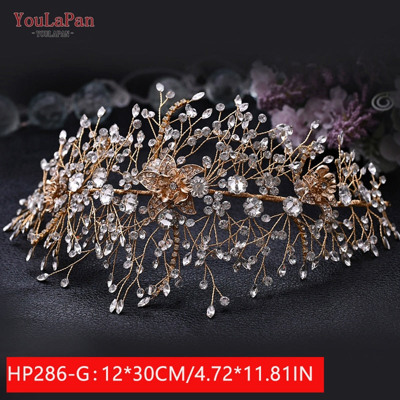 Fascia per capelli da sposa di lusso, acessori a forma di fiore fatta a mano con cristalli - Bridetobe.it