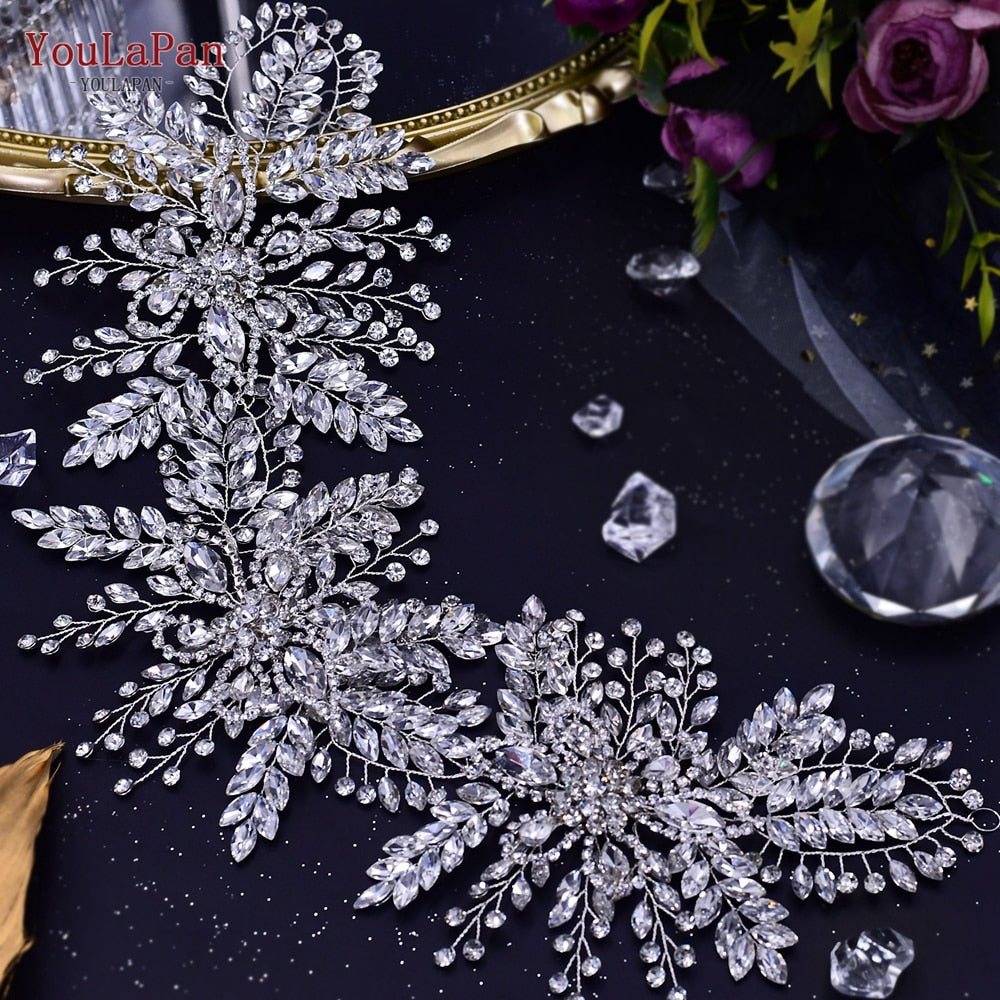 Fascia per capelli Nuziale con Strass a Forma di Fiore Fatto a Mano con Cristalli per un Look di Lusso" - Bridetobe.it