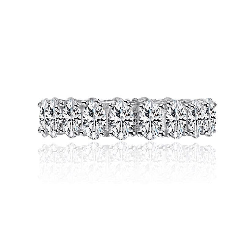 Anello di Fidanzamento in Zirconia 5 Carati - Set di Lusso con Taglio Ovale" - Bridetobe.it