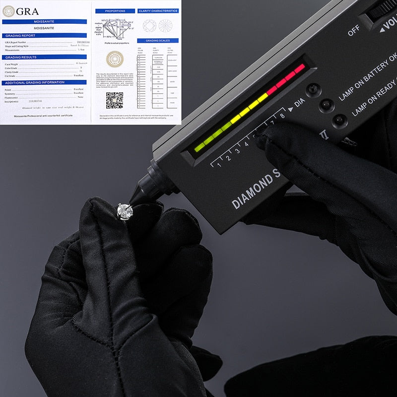 Orecchini in Moissanite al 100% in argento sterling 925 e oro rosa 585 - Bridetobe.it