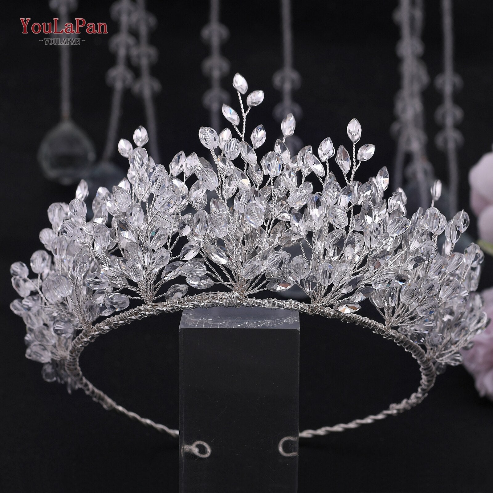 Fasce per capelli Corona da sposa di lusso fatti a mano con perle e cristalli - Bridetobe.it