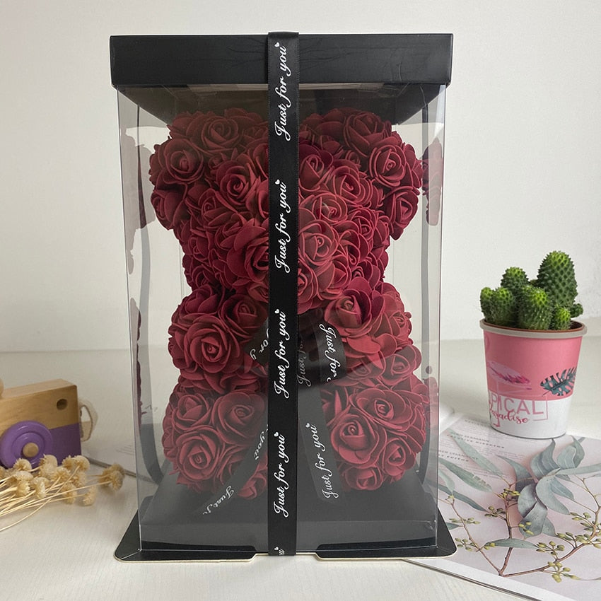 Orso di Rose Eterne Creativo per San Valentino, Natale e Matrimonio - Bridetobe.it