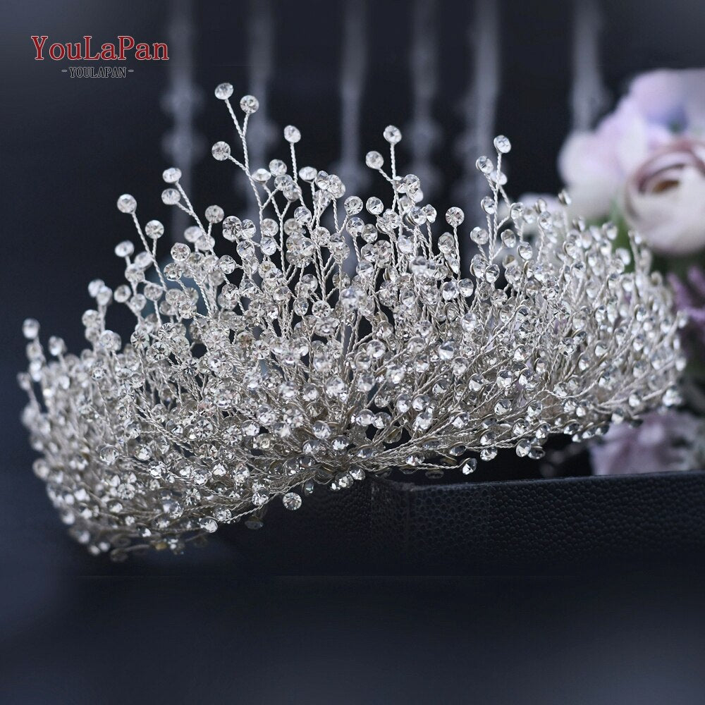 Fasce per capelli Corona da sposa di lusso fatti a mano con perle e cristalli - Bridetobe.it