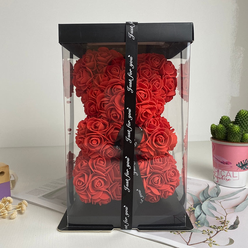 Orso di Rose Eterne Creativo per San Valentino, Natale e Matrimonio - Bridetobe.it