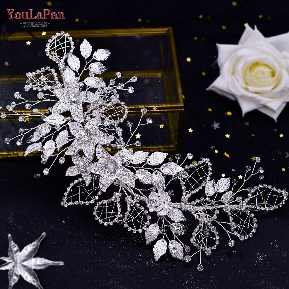 Accessori da sposa-Corona di Strass e Diademi in Strass per Concorso di Bellezza, Matrimonio e Accessori per Capelli da Sposa - Forma di  Fiori Fatta a Mano - Bridetobe.it