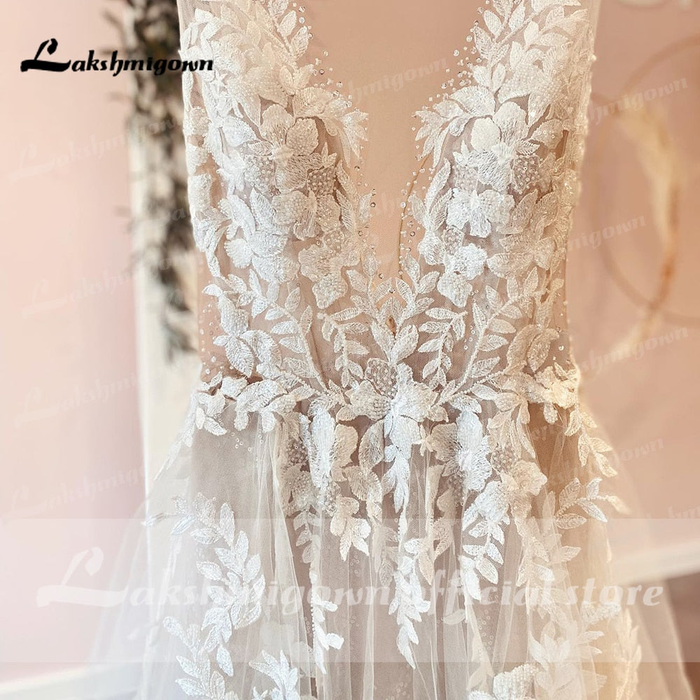 Abito da Sposa in Pizzo Vintage con Scollatura Scoperta a Linea A - Bridetobe.it