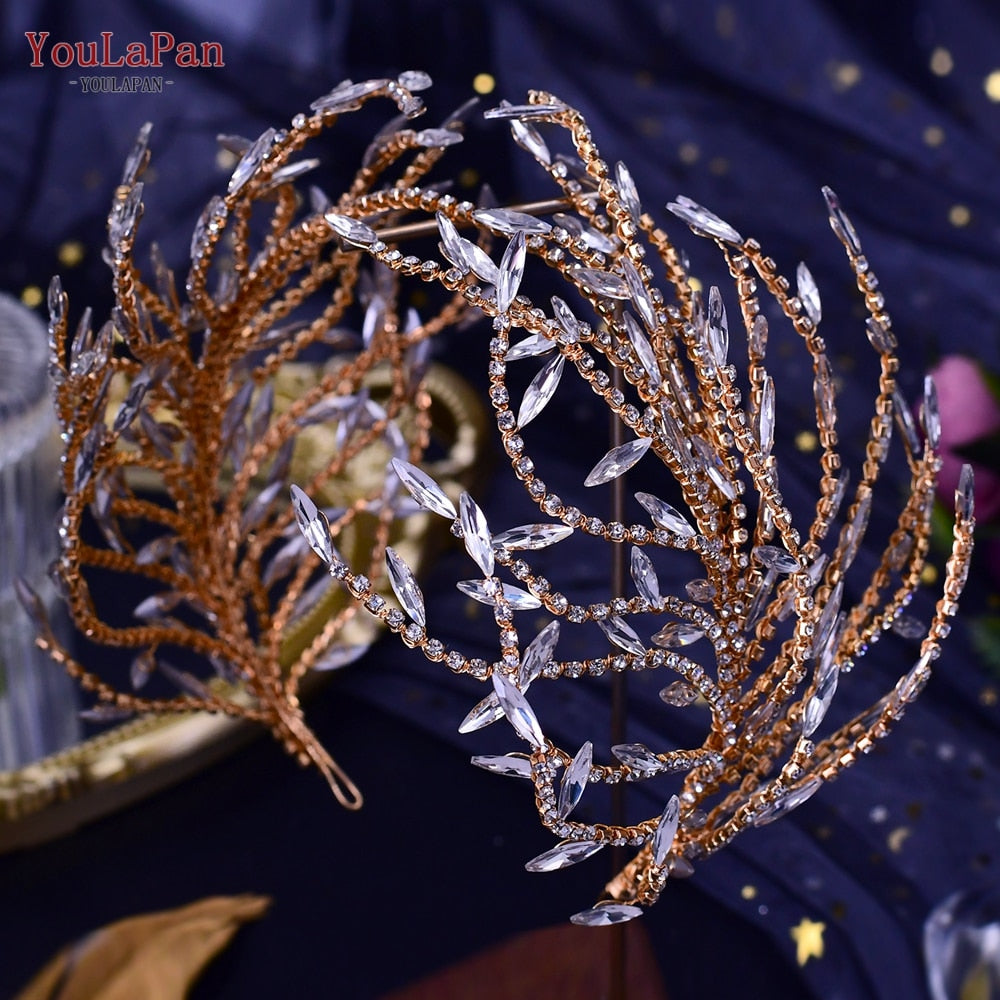 Fascia per capelli da sposa di lusso a forma di fiore, fatte a mano con cristalli - Bridetobe.it