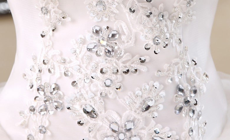 Abito da ballo senza maniche in pizzo, stile dolce principessa - Bridetobe.it