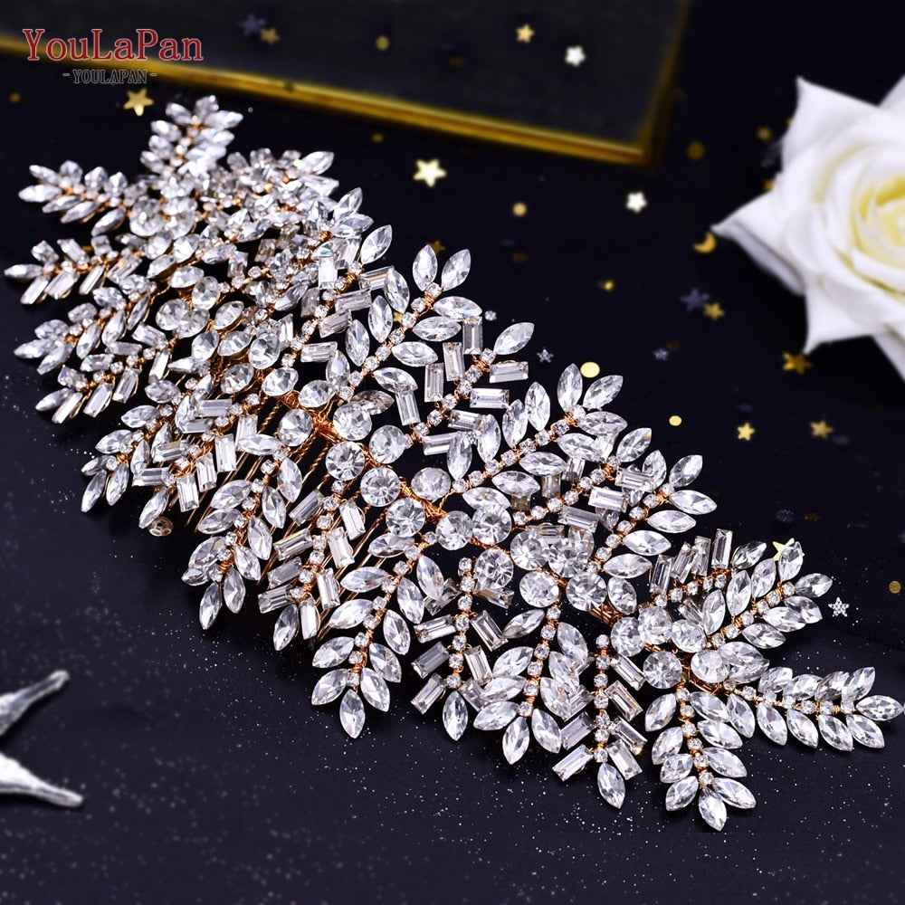 Accessori da sposa-Corona di Strass e Diademi in Strass per Concorso di Bellezza, Matrimonio e Accessori per Capelli da Sposa - Forma di  Fiori Fatta a Mano - Bridetobe.it