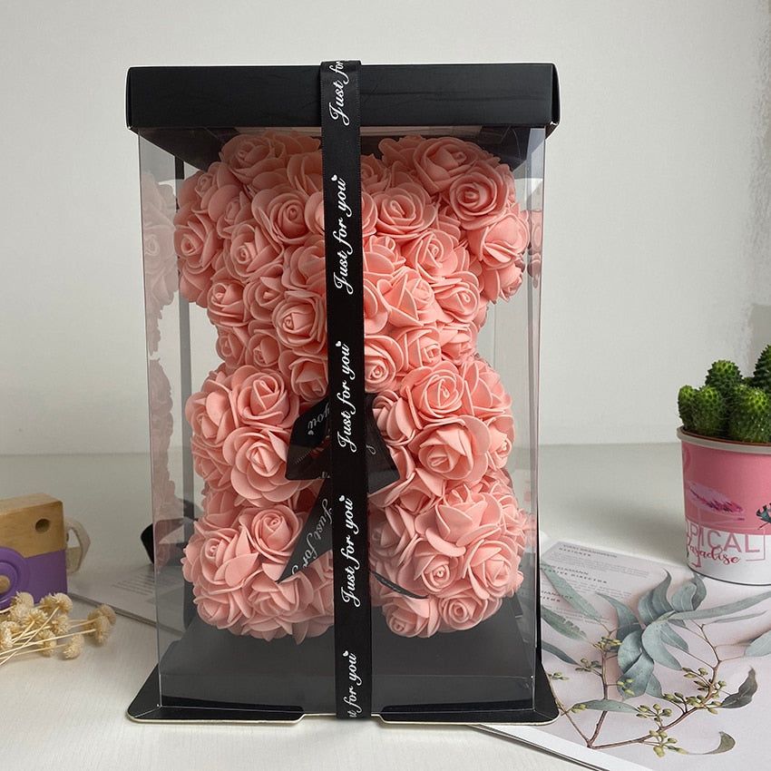 Orso di Rose Eterne Creativo per San Valentino, Natale e Matrimonio - Bridetobe.it