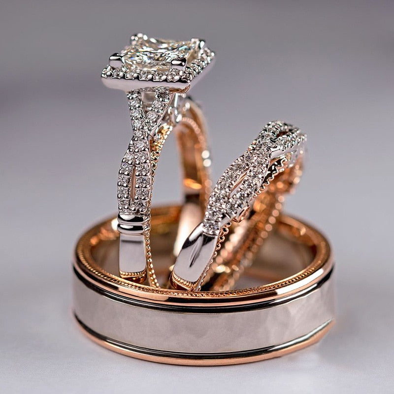 Set anelli donna Anello di fidanzamento in Oro rosa 18k - Bridetobe.it