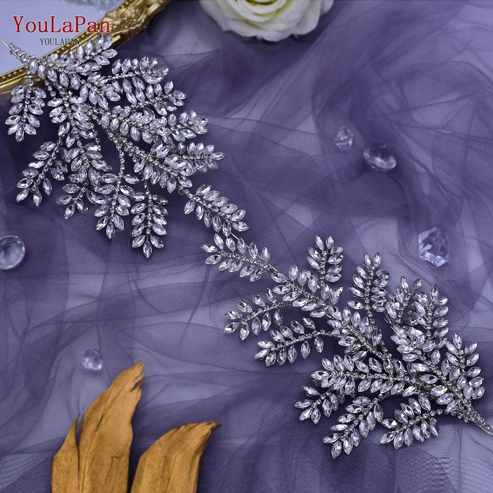 Fascia per capelli nuziale di lusso a forma di fiore, fatta a mano con strass e cristalli - Bridetobe.it