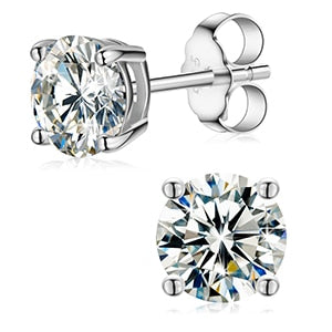 Orecchini in Moissanite al 100% in argento sterling 925 e oro rosa 585 - Bridetobe.it