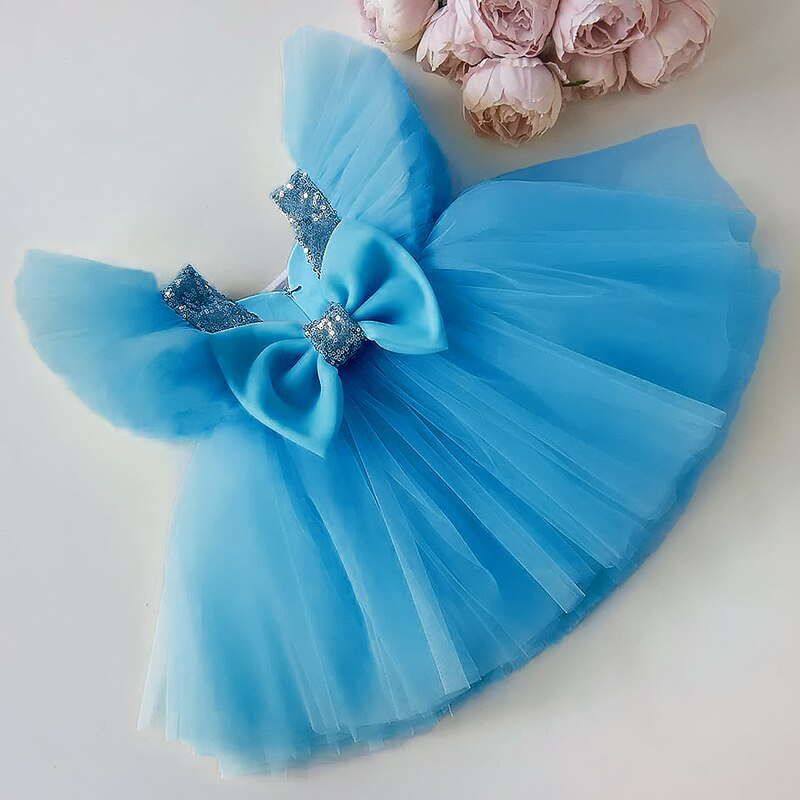 Abito da cerimonia per bambina con paillettes, tutù e gonna da festa, battesimo, compleanno - Bridetobe.it
