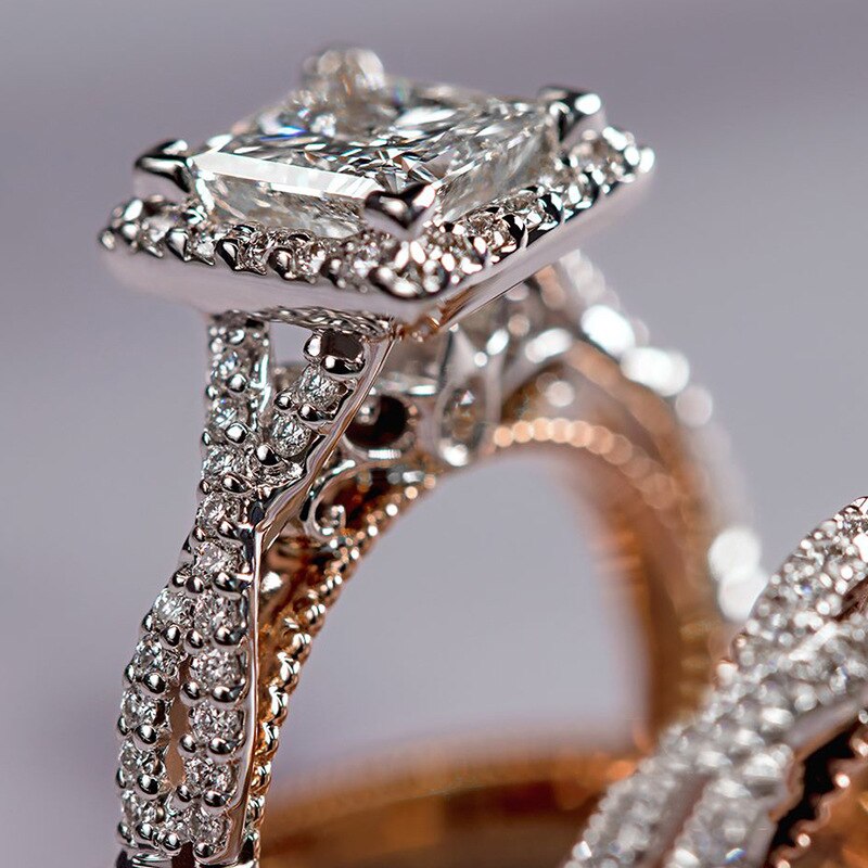 Set anelli donna Anello di fidanzamento in Oro rosa 18k - Bridetobe.it