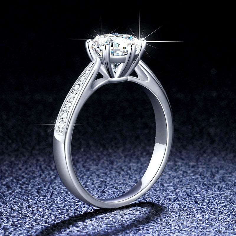 Anello di fidanzamento solitario in argento sterling con diamante brillante tondo da 3 carati in moissanite regalo per lei - Bridetobe.it