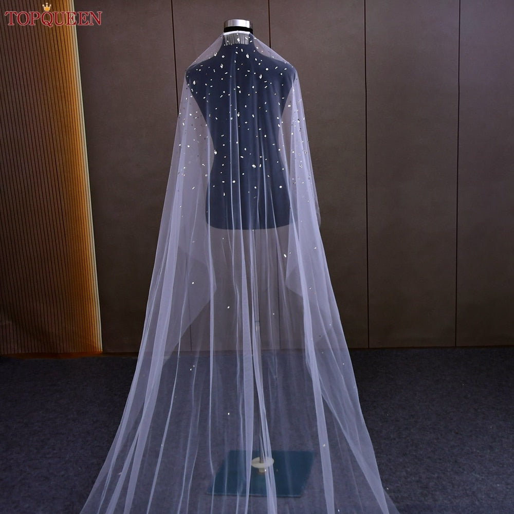 Velo da sposa-Accessori di lusso per matrimoni con stelle d'oro scintillanti in cristallo diamante per sposa 2023 - Bridetobe.it