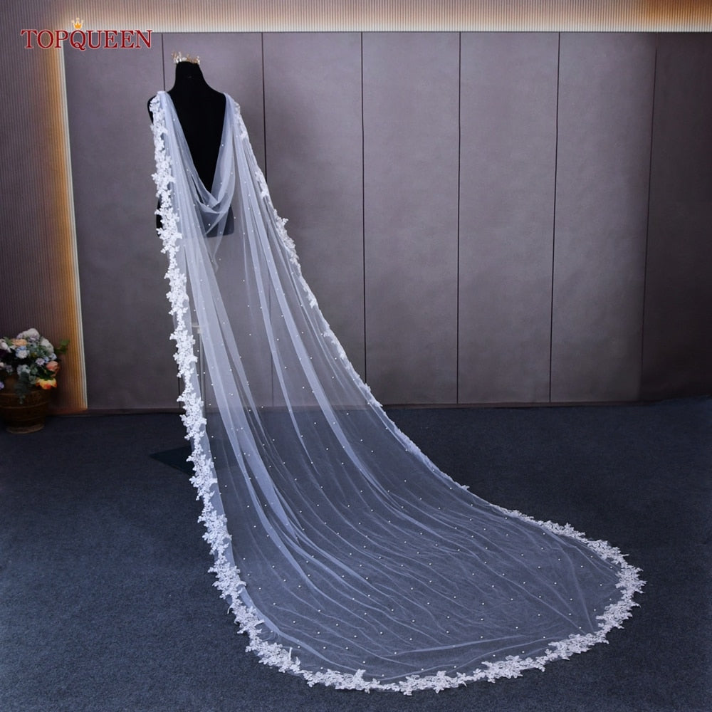 Velo da sposa in pizzo lussuoso TOPQUEEN - Bridetobe.it