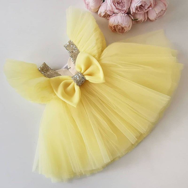 Abito da cerimonia per bambina con paillettes, tutù e gonna da festa, battesimo, compleanno - Bridetobe.it