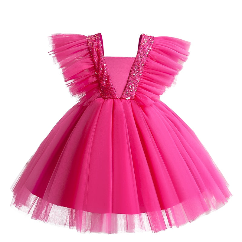 Abito da cerimonia per bambina con paillettes, tutù e gonna da festa, battesimo, compleanno - Bridetobe.it
