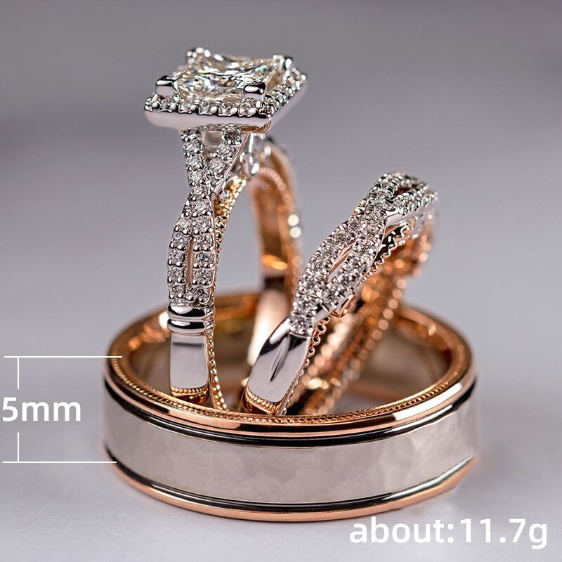 Set anelli donna  Anello di fidanzamento in Oro rosa 18k - Bridetobe.it