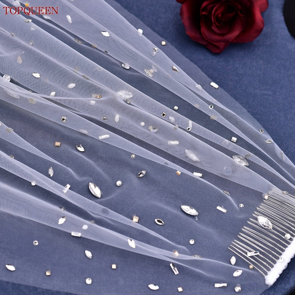 Velo da sposa-Accessori di lusso per matrimoni con stelle d'oro scintillanti in cristallo diamante per sposa 2023 - Bridetobe.it