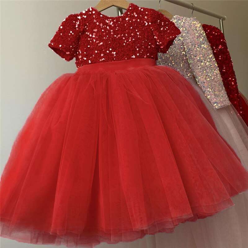 Abito da cerimonia per bambina con paillettes, tutù e gonna da festa, battesimo, compleanno - Bridetobe.it