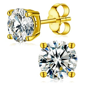 Orecchini in Moissanite al 100% in argento sterling 925 e oro rosa 585 - Bridetobe.it