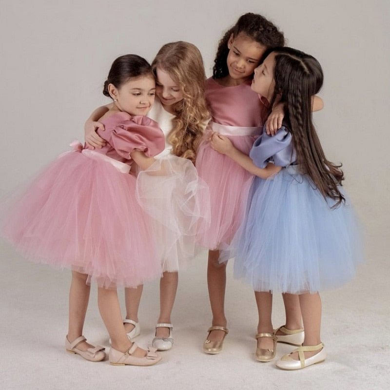 Abito da cerimonia per bambina con paillettes, tutù e gonna da festa, battesimo, compleanno - Bridetobe.it