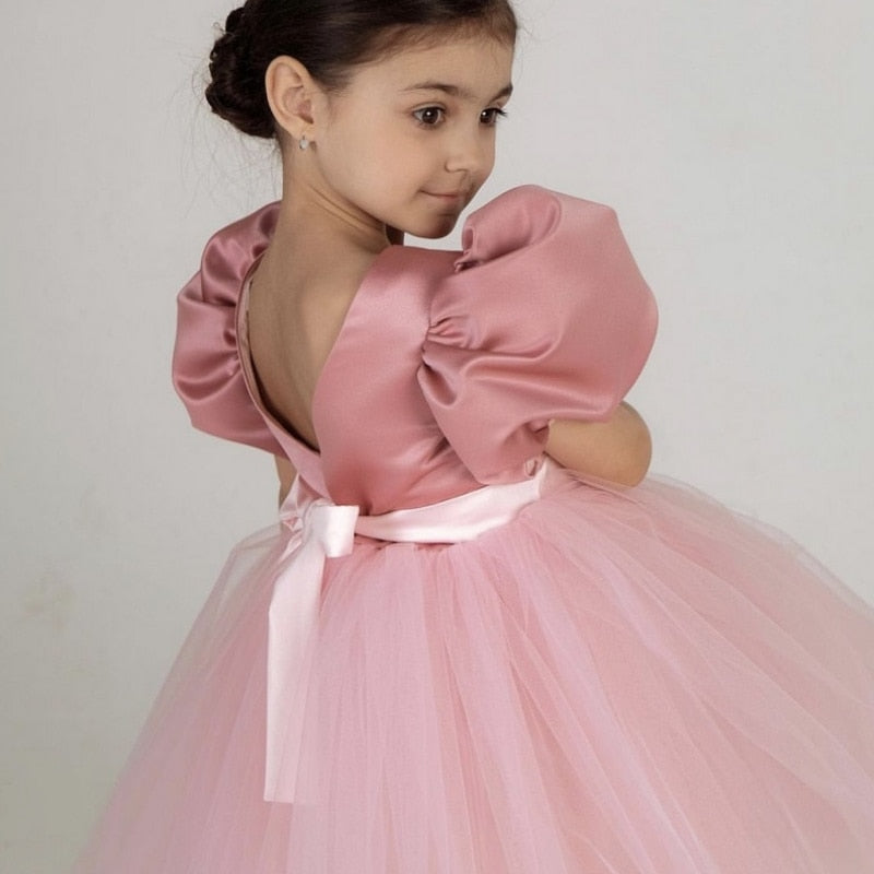 Abito da cerimonia per bambina con paillettes, tutù e gonna da festa, battesimo, compleanno - Bridetobe.it