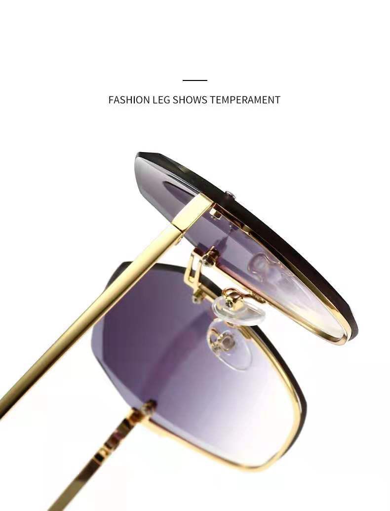 Occhiali da sole rotondi da donna designer di marca gradiente Moda occhiali da sole Donna senza montatura in metallo Oculos De Sol designer di lusso - Bridetobe.it
